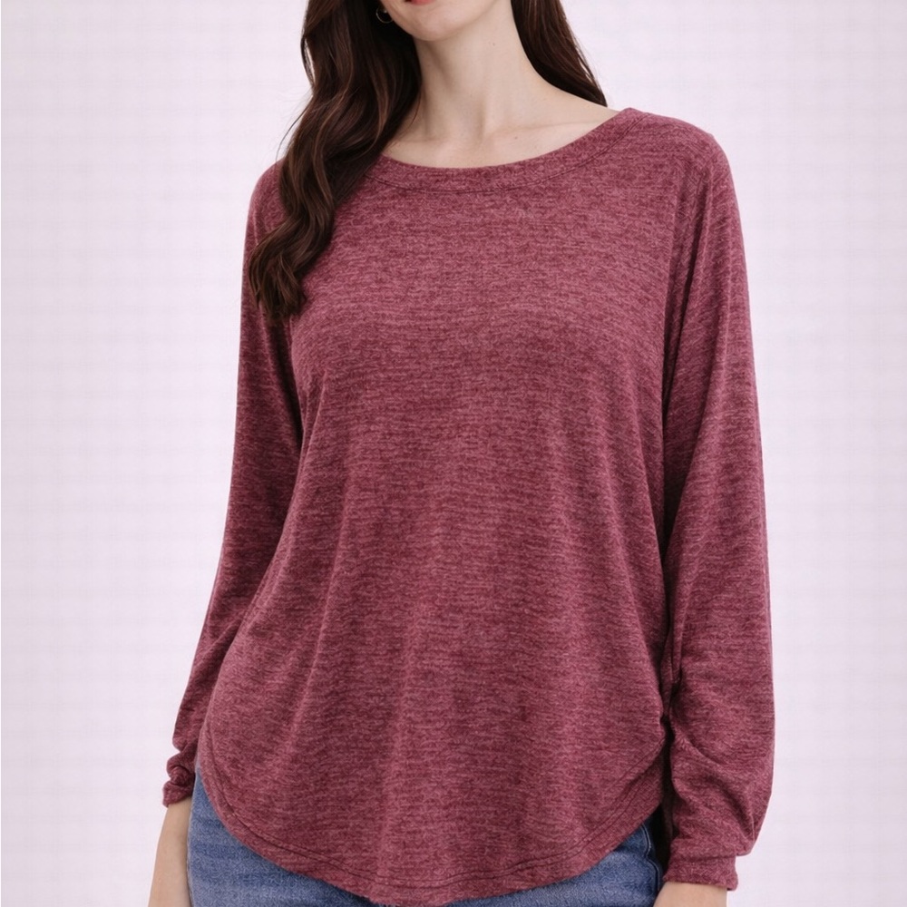 Saturday Sunday Pink Red Knit Pullover Sweater Medium